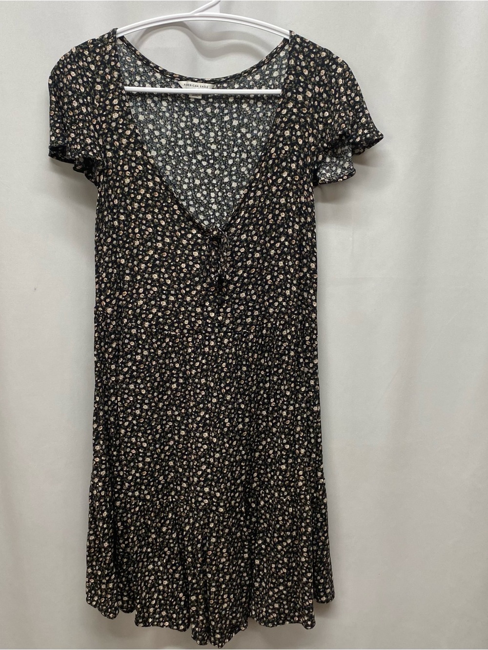 American Eagle dress ditsy floral womens size small v-neck short sleeve boho